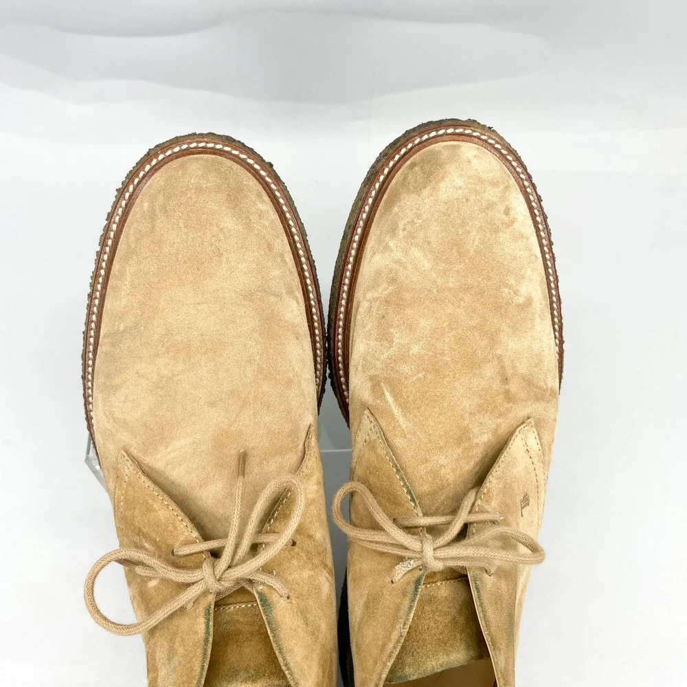 Tods Mens 9.5 10.5 Suede Chukka Desert Boots Tan Crepe Sole preppy Classic Shoes